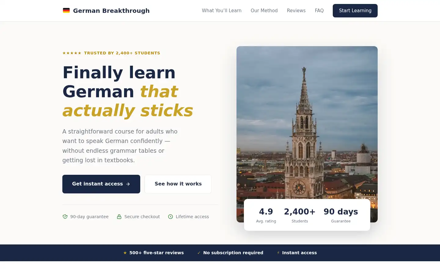 Screenshot of germanbreakthrough.com
