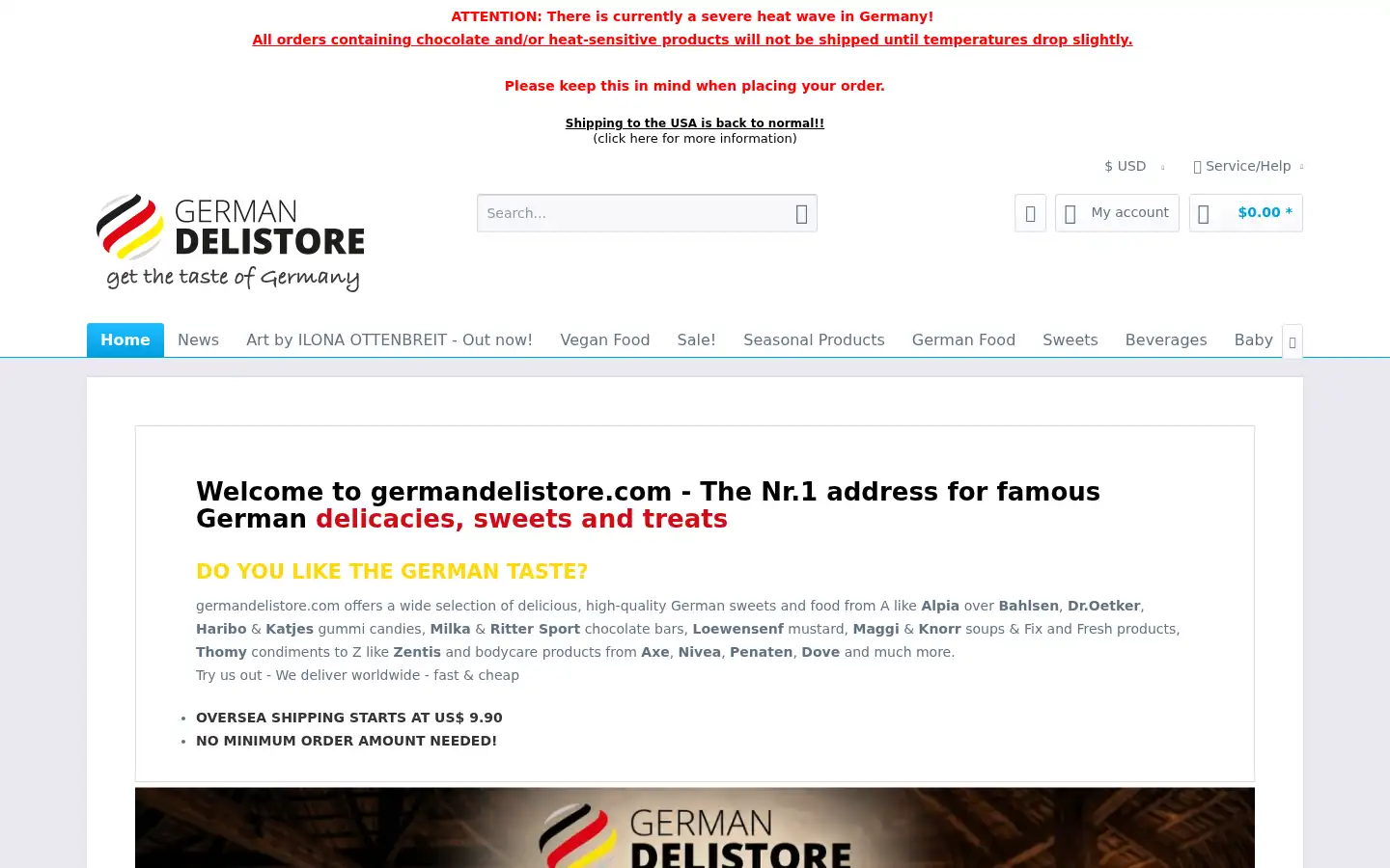Screenshot of germandelistore.com