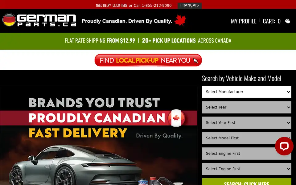 Screenshot of germanparts.ca