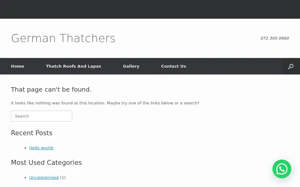 Screenshot of germanthatchers.co.za