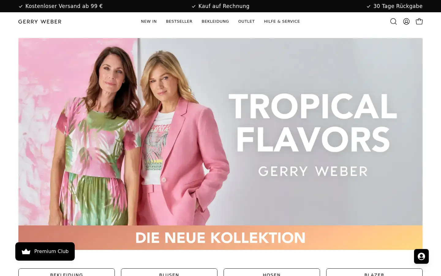 Screenshot of gerryweber.com