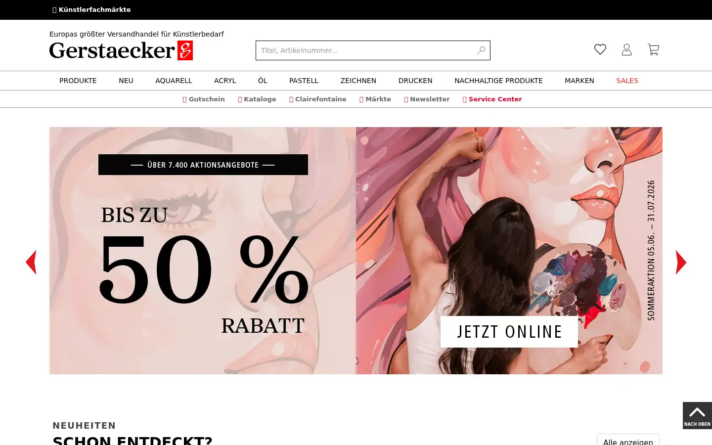 Screenshot of gerstaecker.at