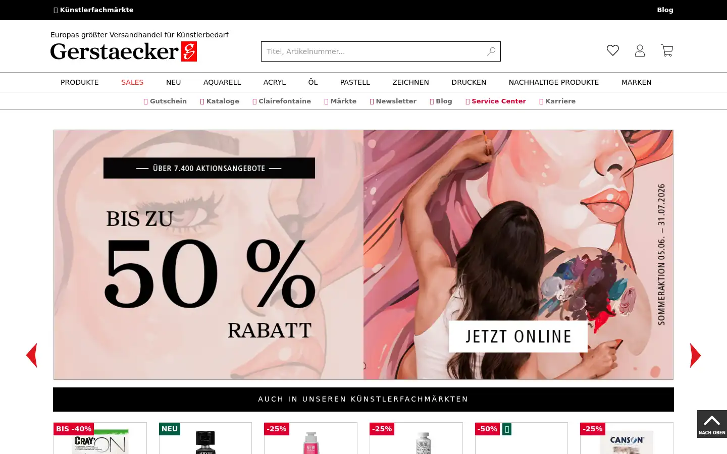 Screenshot of gerstaecker.de