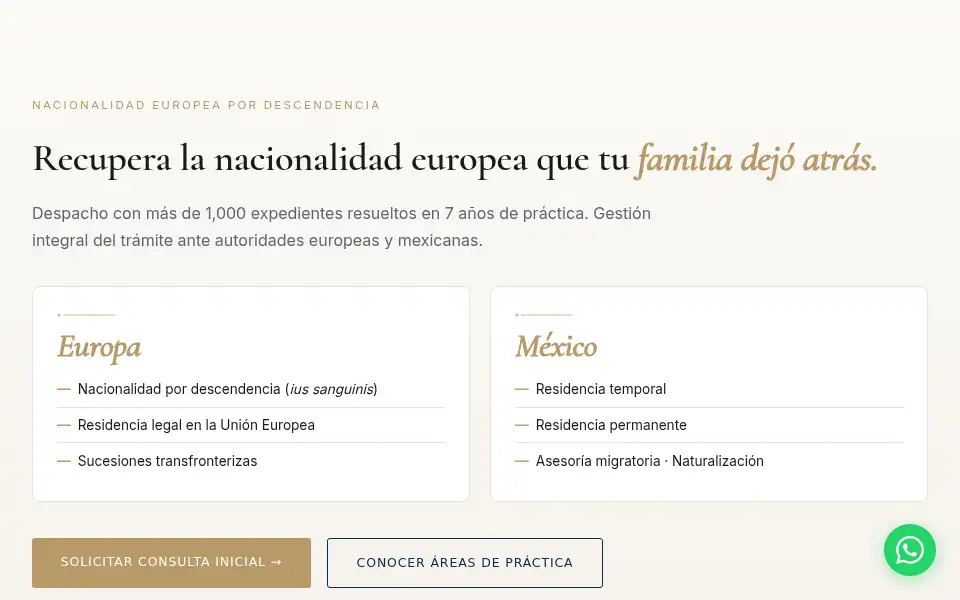 Screenshot of gestoriaynacionalidad.com