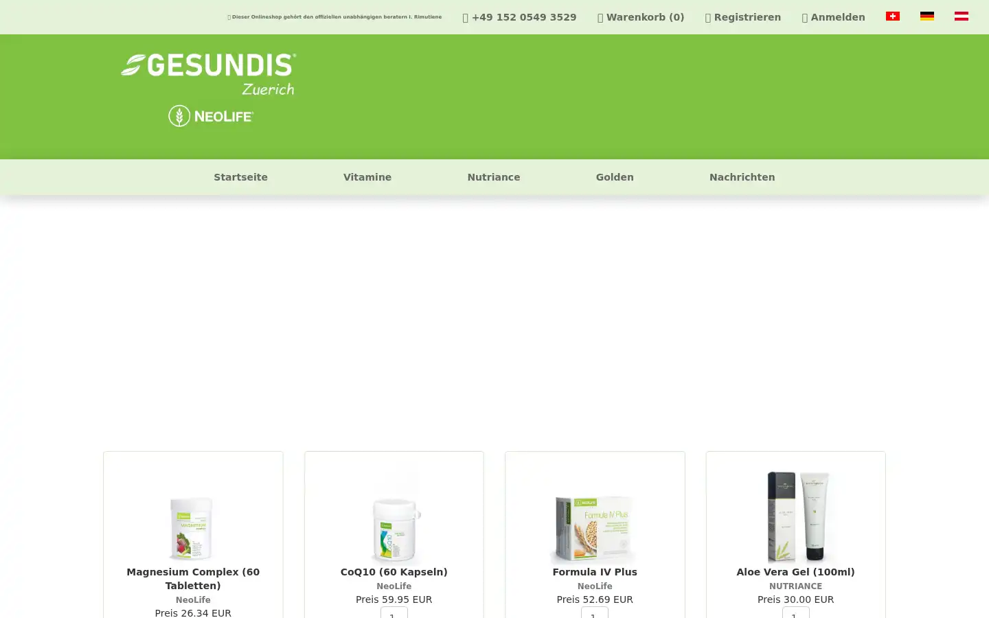Screenshot of gesundzuerich.ch