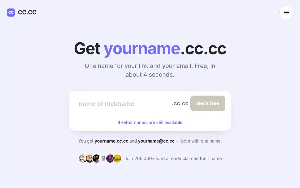 Screenshot of get-cc.cc