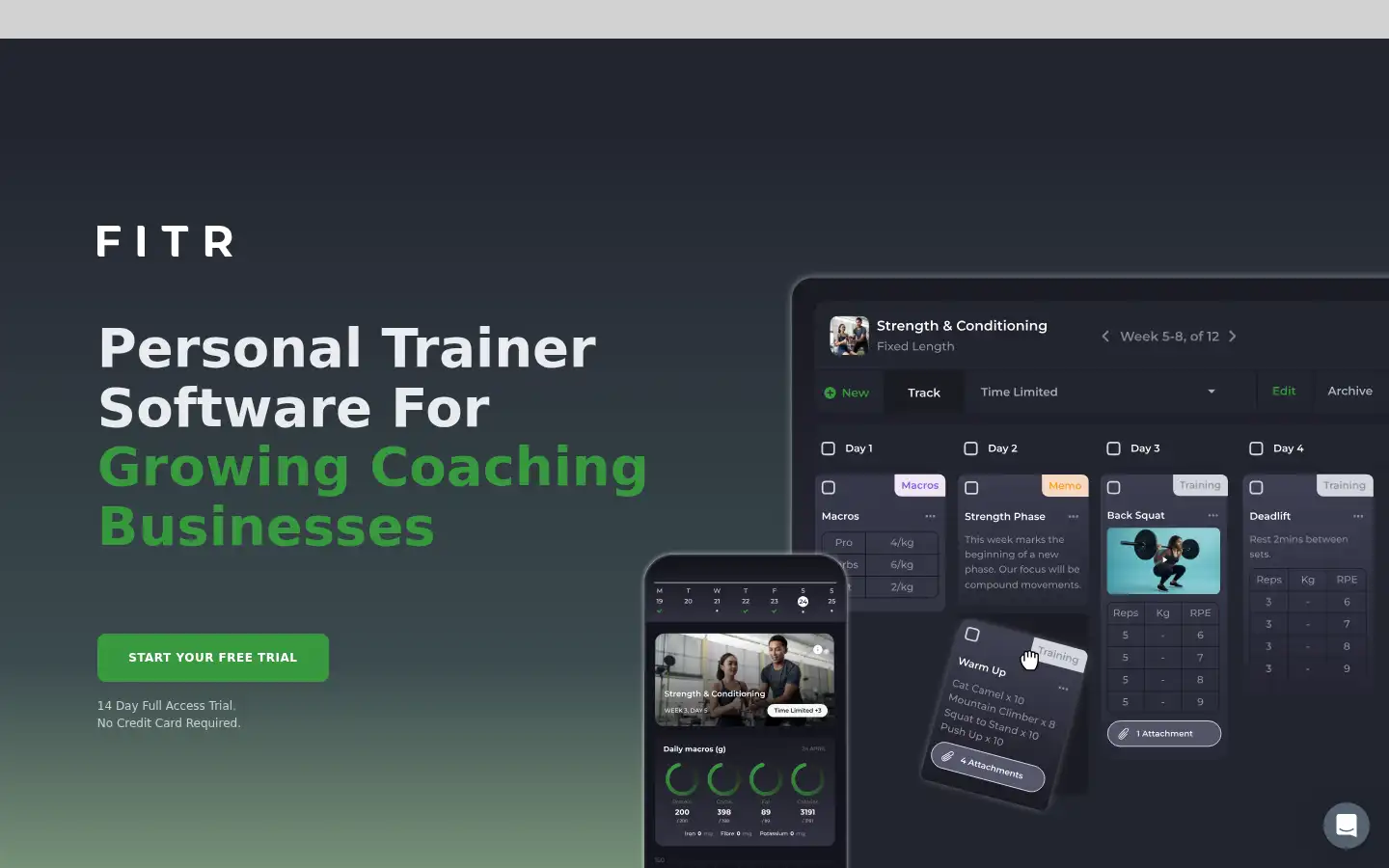 Screenshot of get.fitr.training