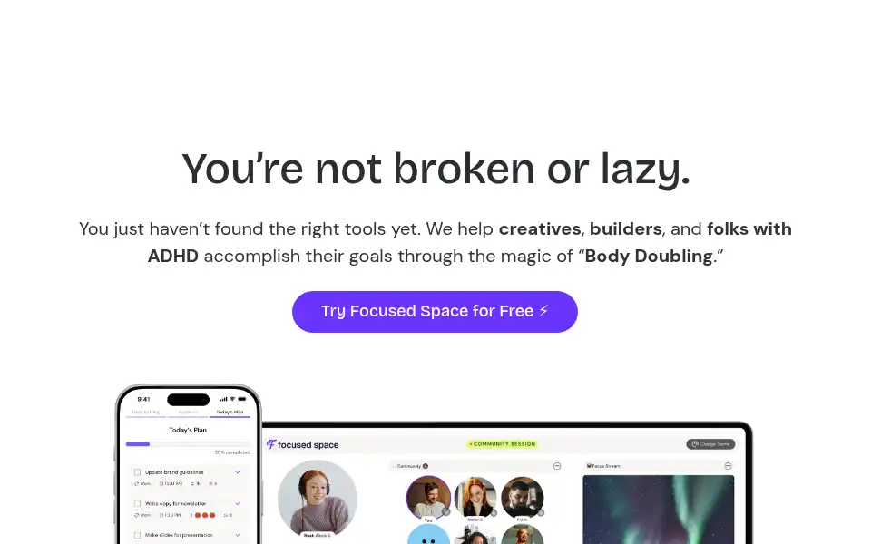 Screenshot of get.focused.space