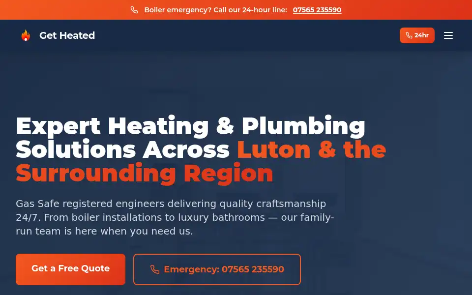 Screenshot of get-heated.co.uk