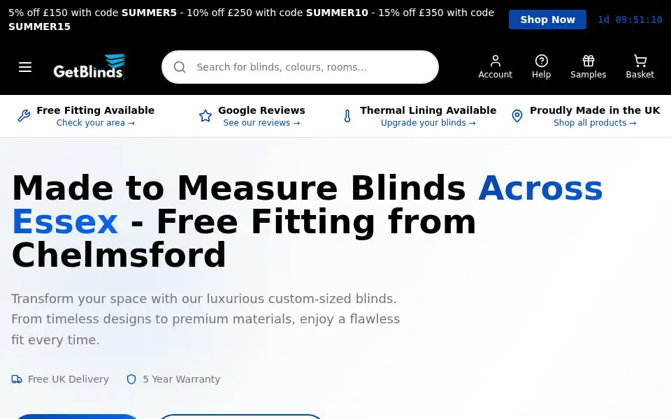 Screenshot of getblinds.co.uk