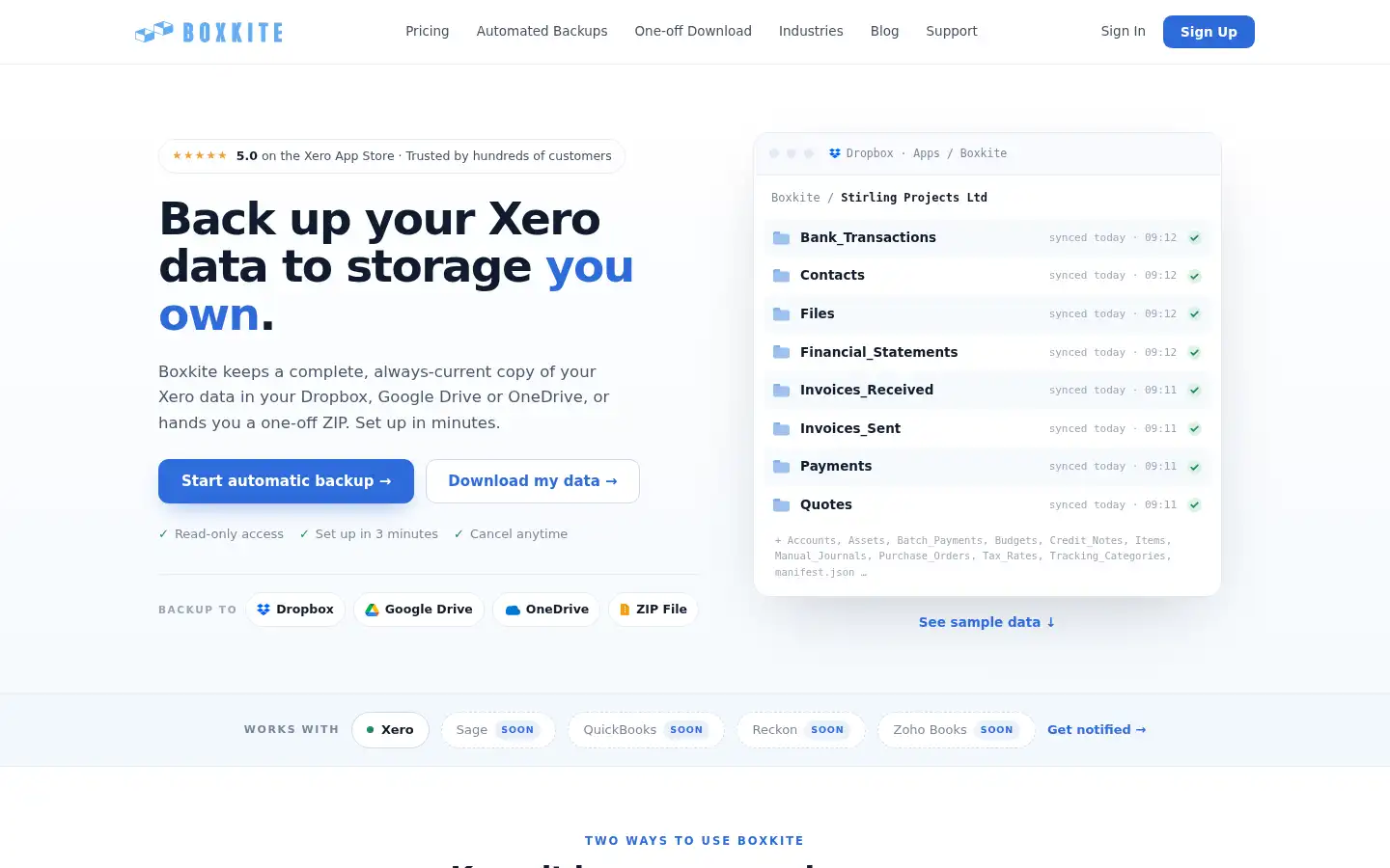 Screenshot of getboxkite.com