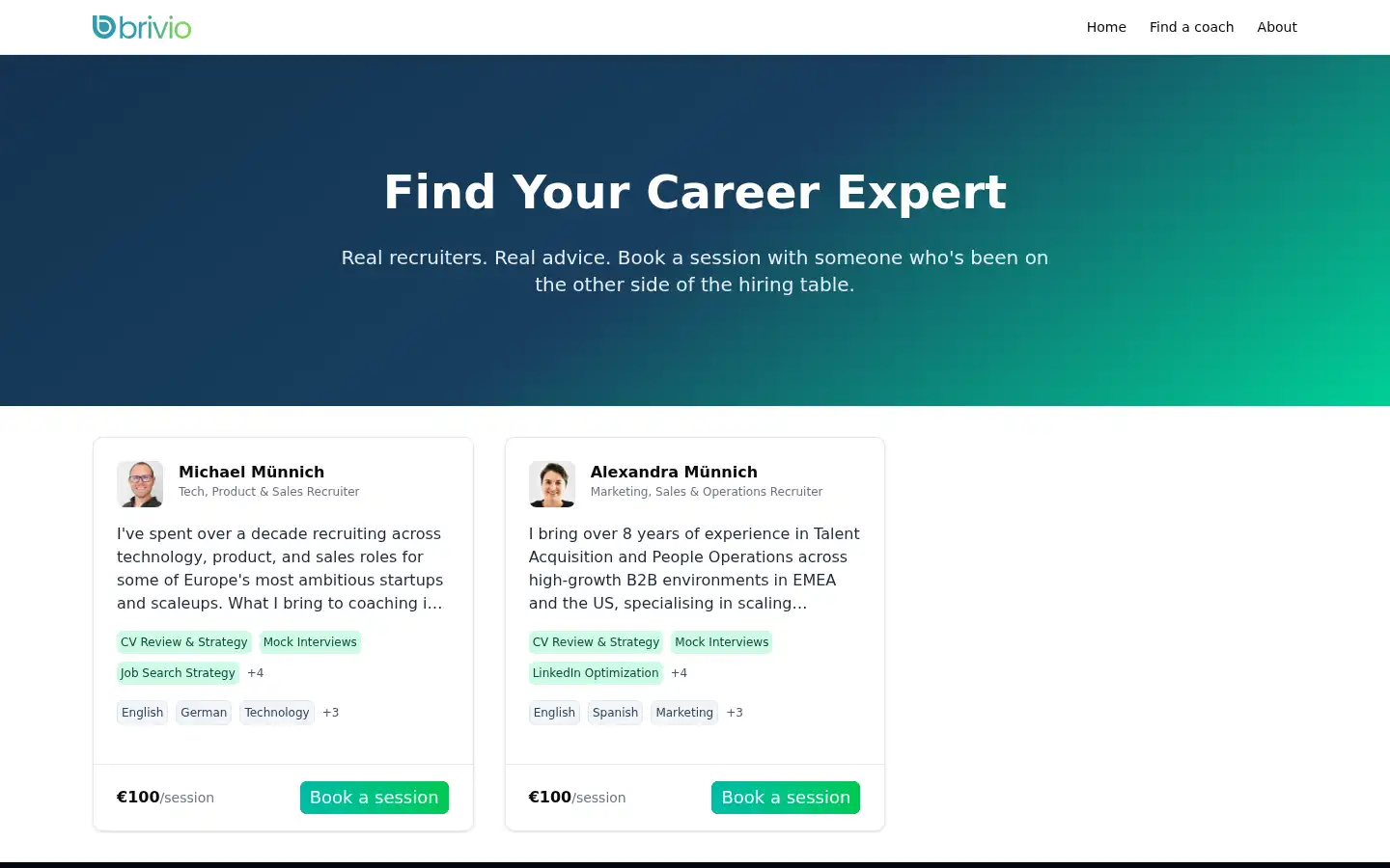 Screenshot of getbrivio.com