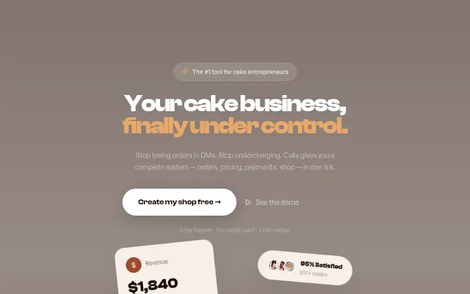 Screenshot of getcaky.com