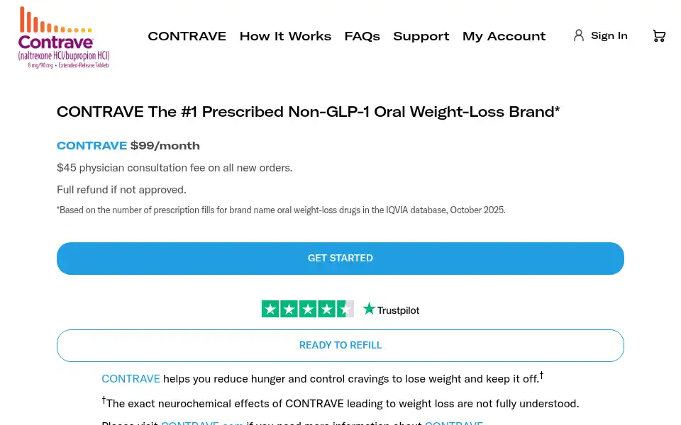 Screenshot of getcontrave.com