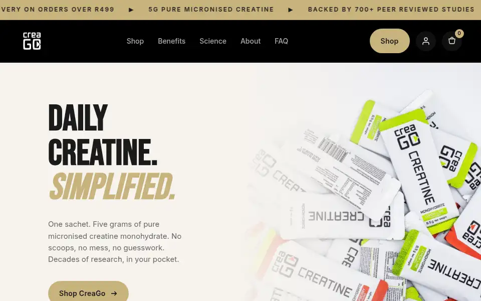 Screenshot of getcreago.co.za
