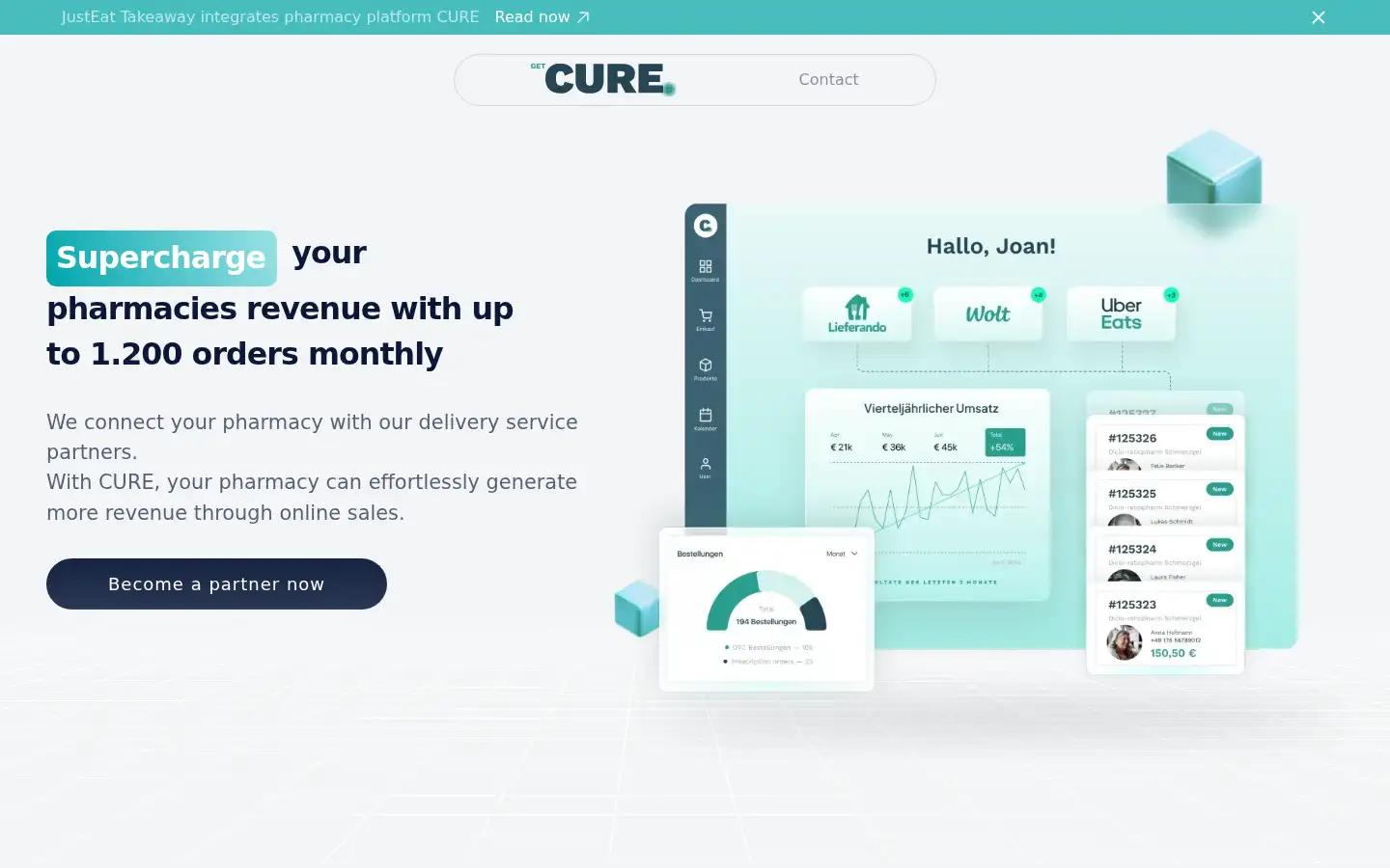 Screenshot of getcure.app