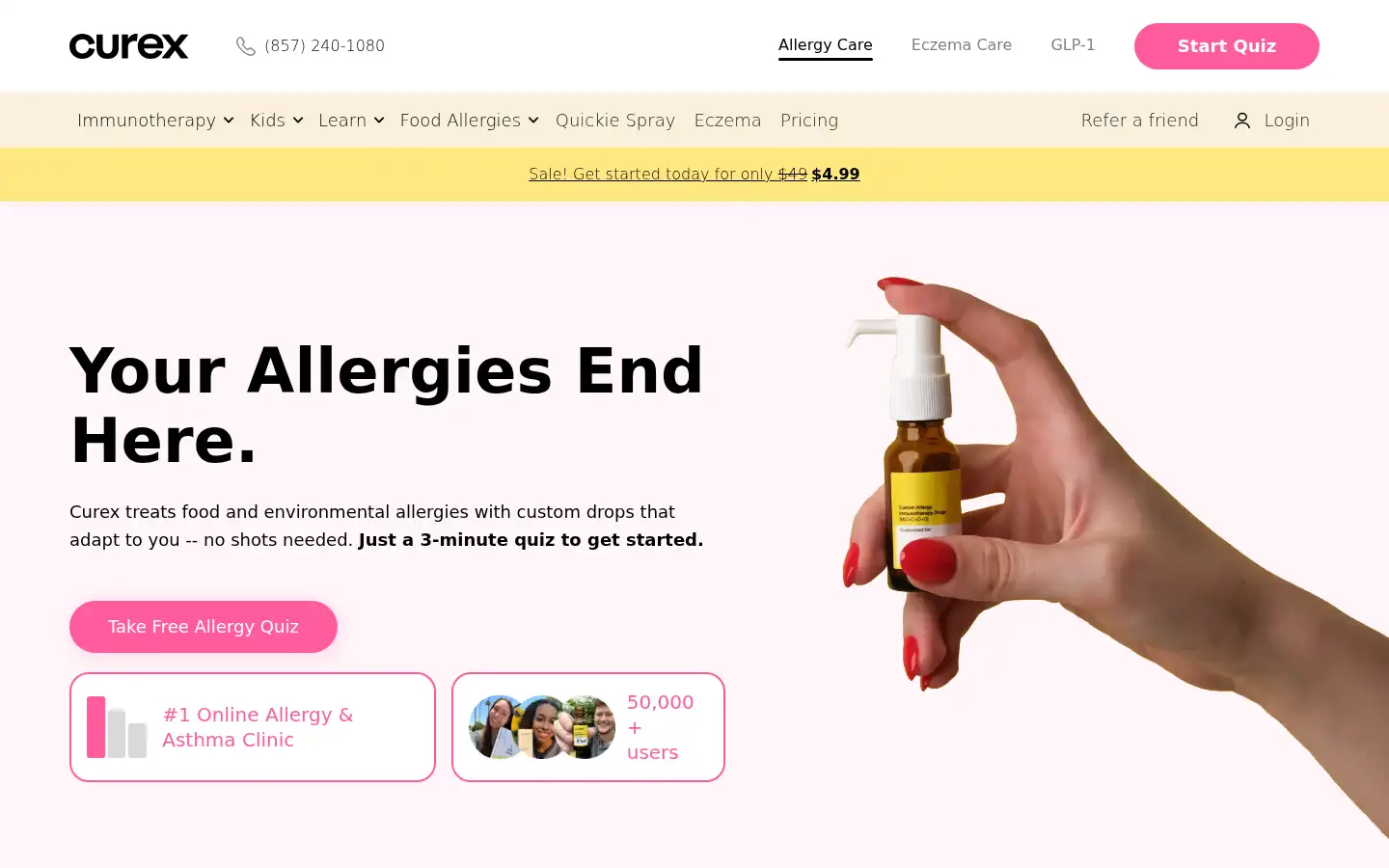 Screenshot of getcurex.com