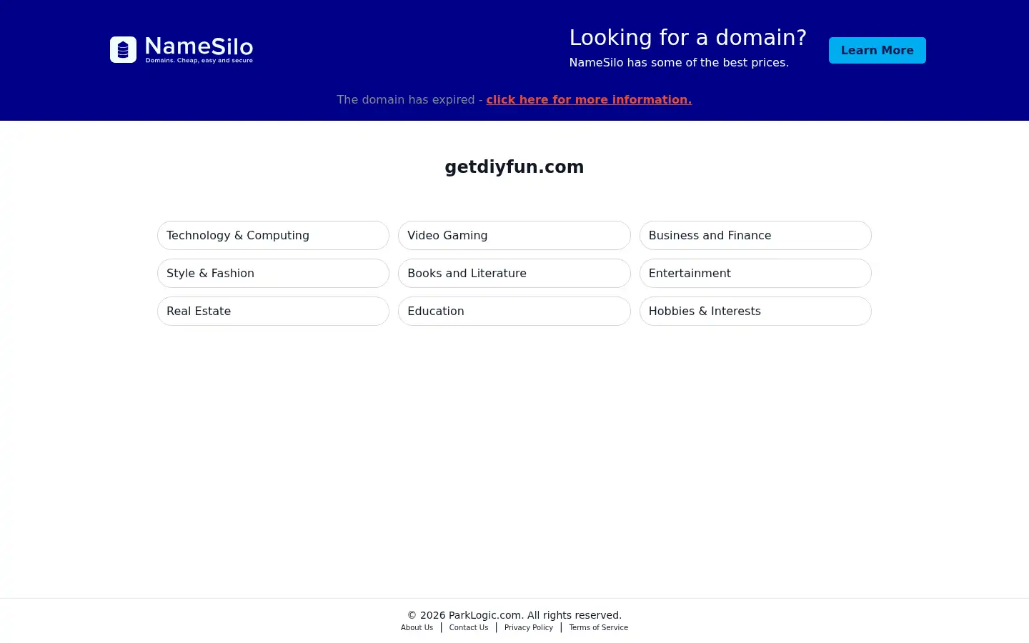 Screenshot of getdiyfun.com