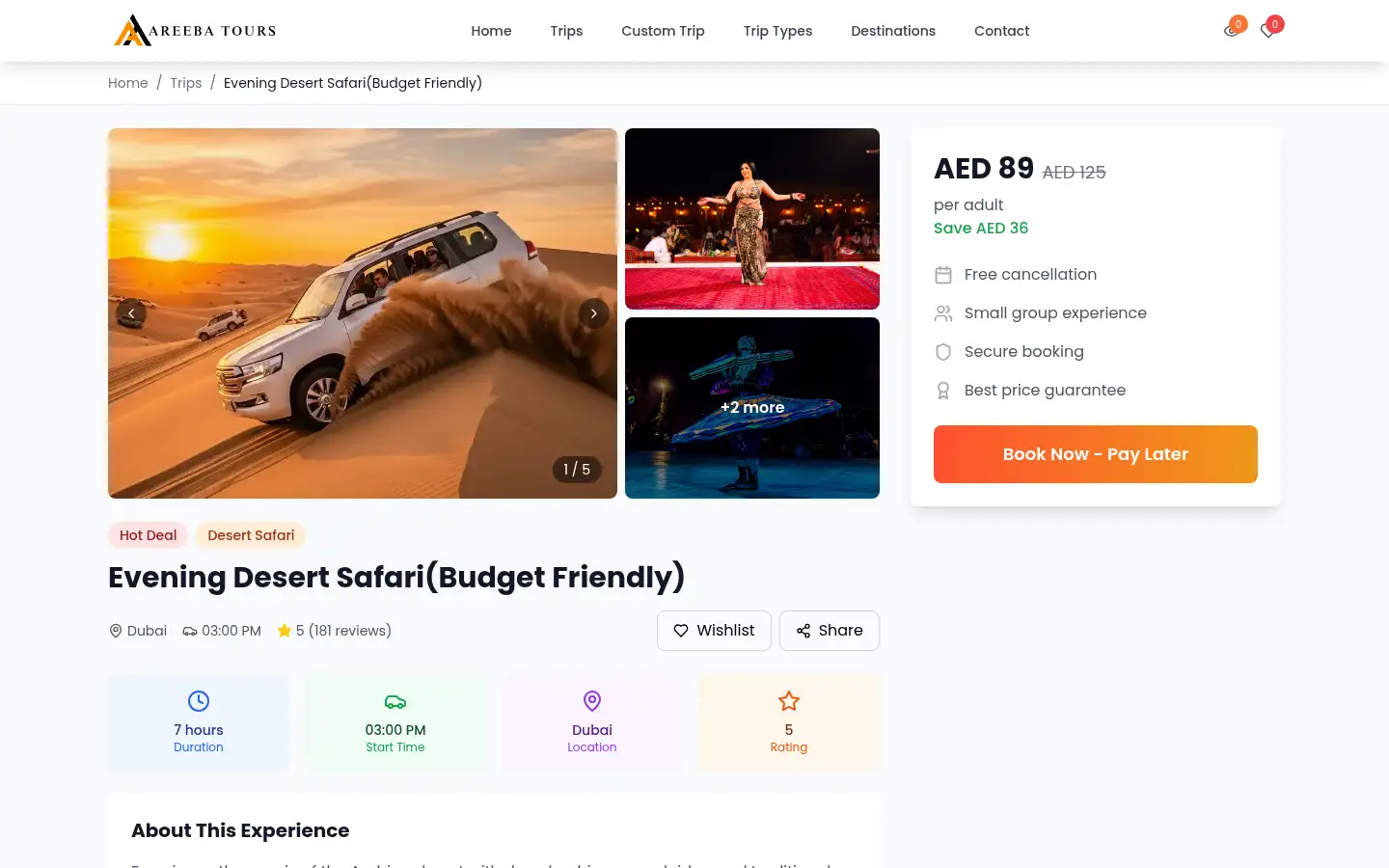 Screenshot of getdubaitours.com