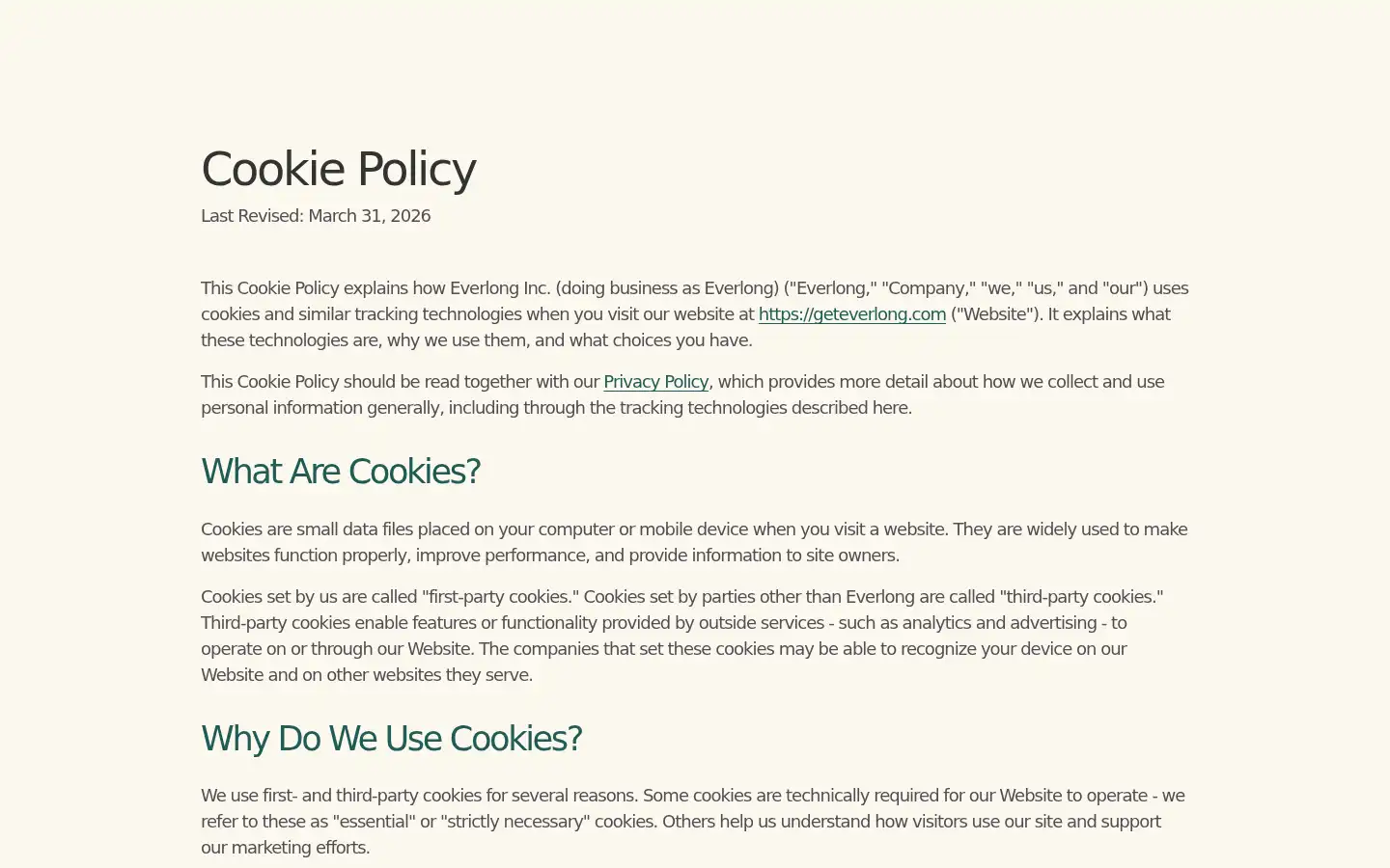 Screenshot of geteverlong.com