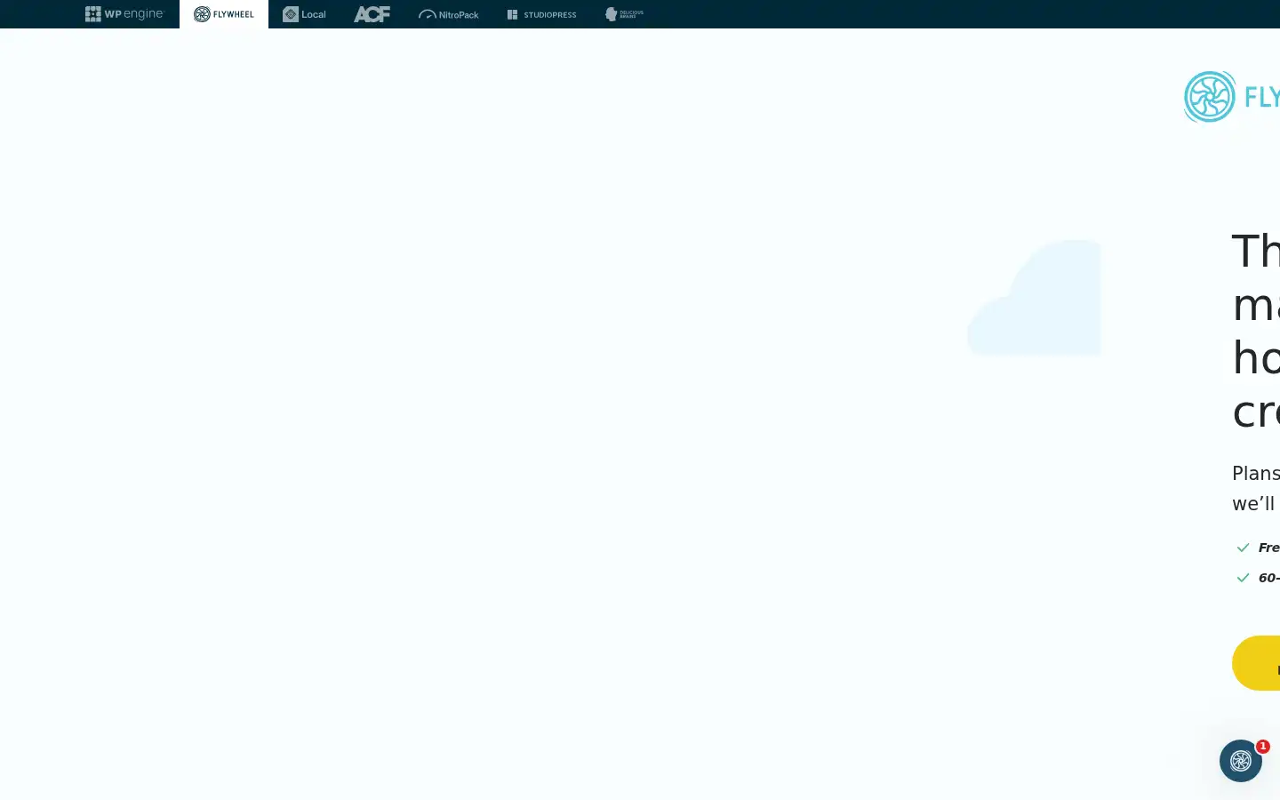 Screenshot of getflywheel.com