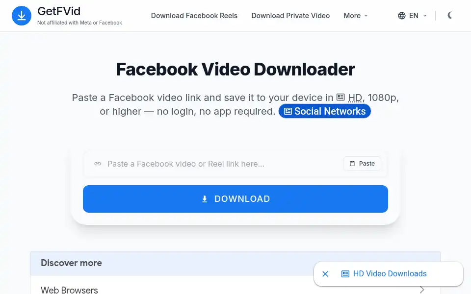 Screenshot of getfvid.io
