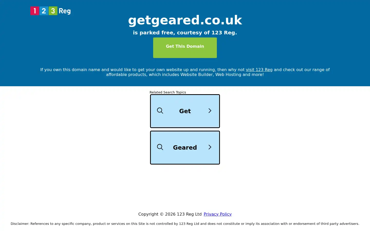 Screenshot of getgeared.co.uk