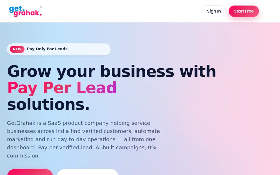 Screenshot of getgrahak.co