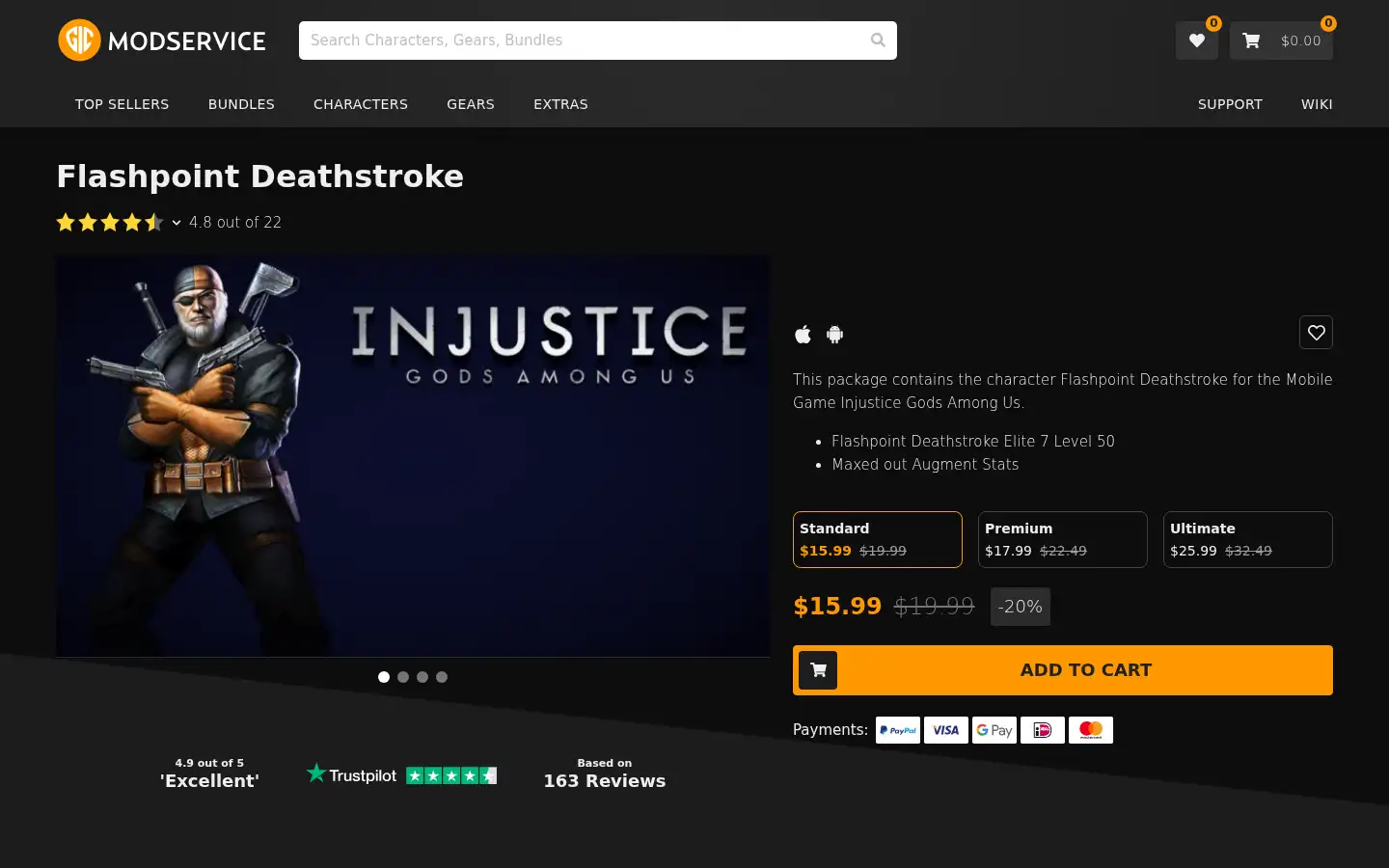 Screenshot of getinjusticecredits.com