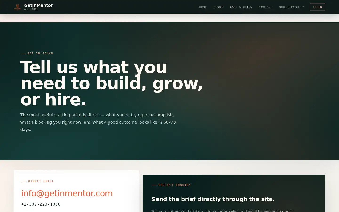 Screenshot of getinmentor.com