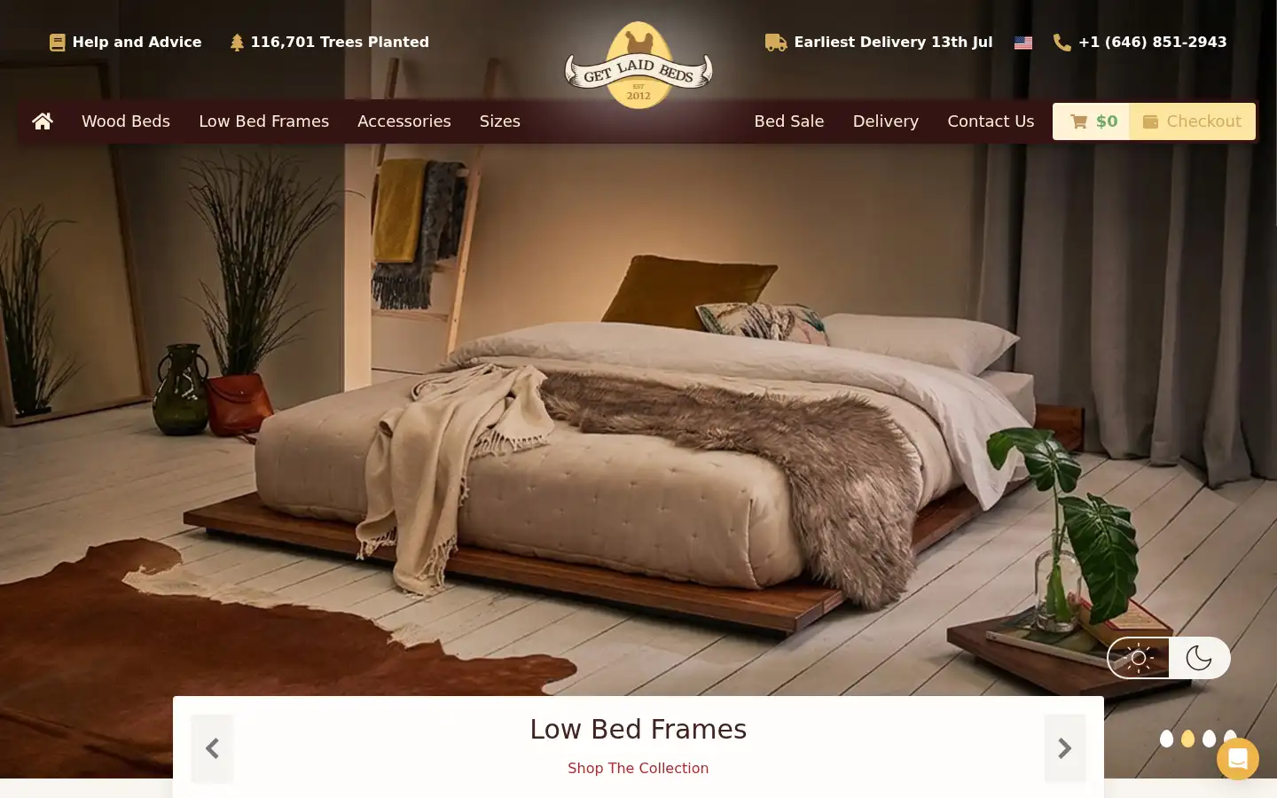 Screenshot of getlaidbeds.com