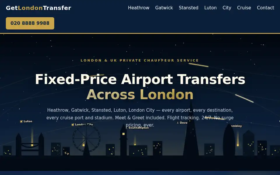 Screenshot of getlondontransfer.com
