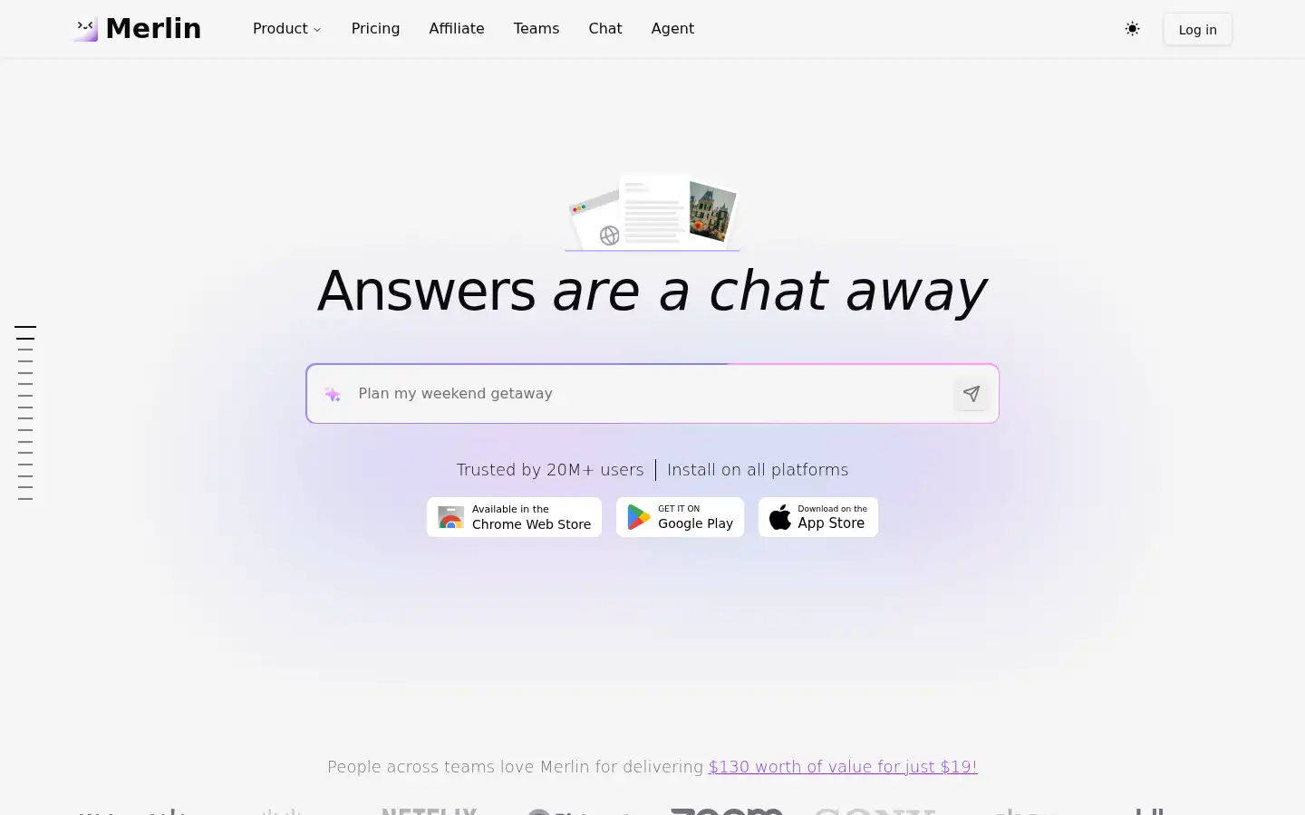 Screenshot of getmerlin.in