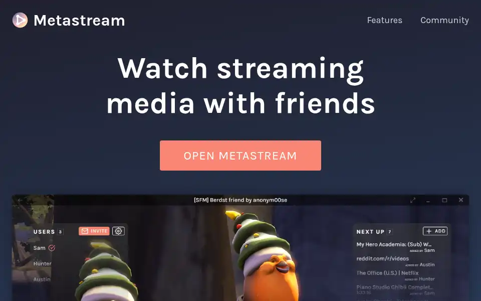 Screenshot of getmetastream.com
