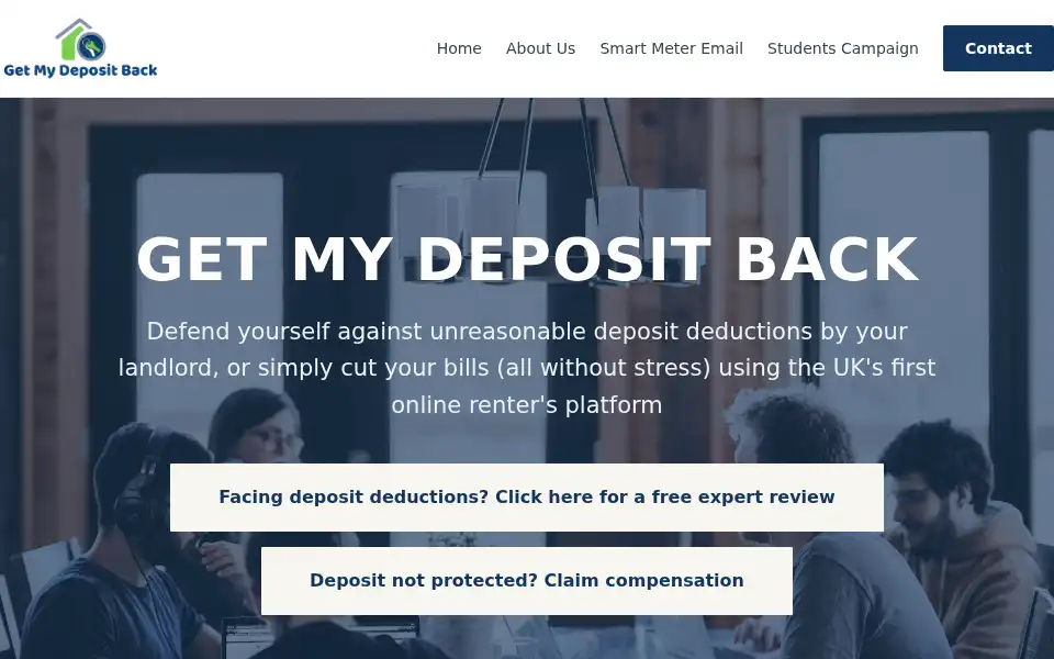 Screenshot of getmydepositback.net
