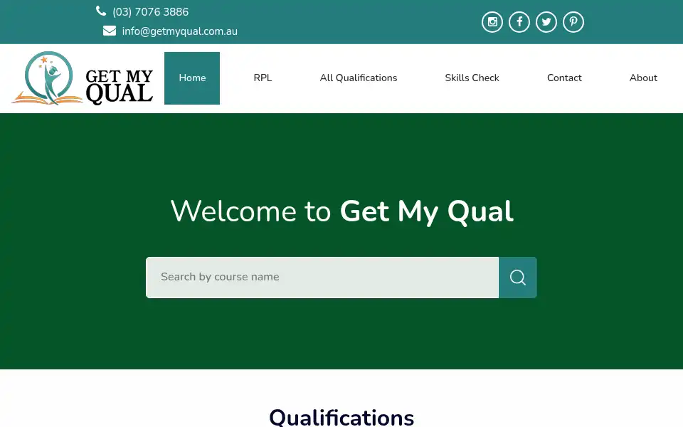 Screenshot of getmyqual.com.au