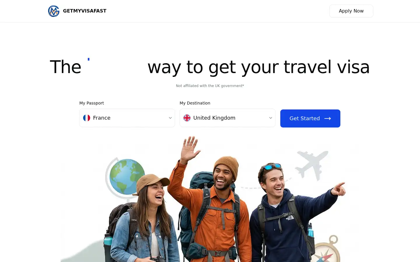 Screenshot of getmyvisafast.com