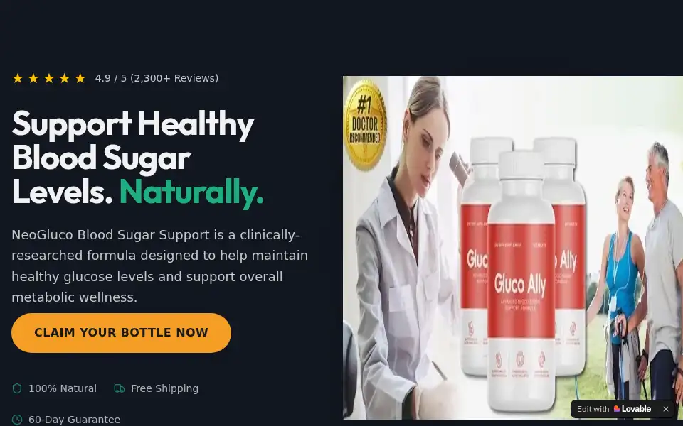 Screenshot of getneoglucobloodsugarsupport.lovable.app