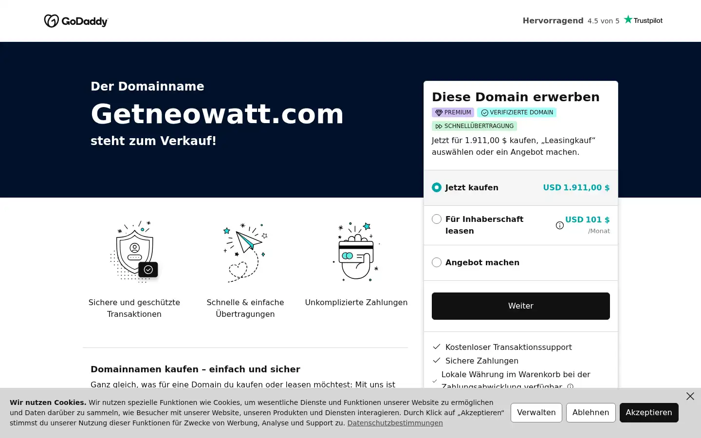 Screenshot of getneowatt.com
