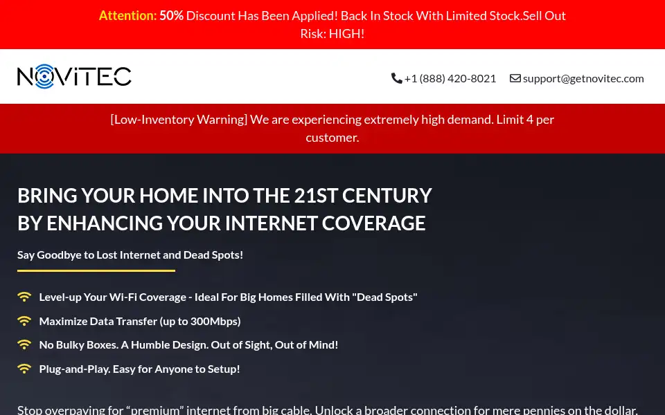 Screenshot of getnovitec.com