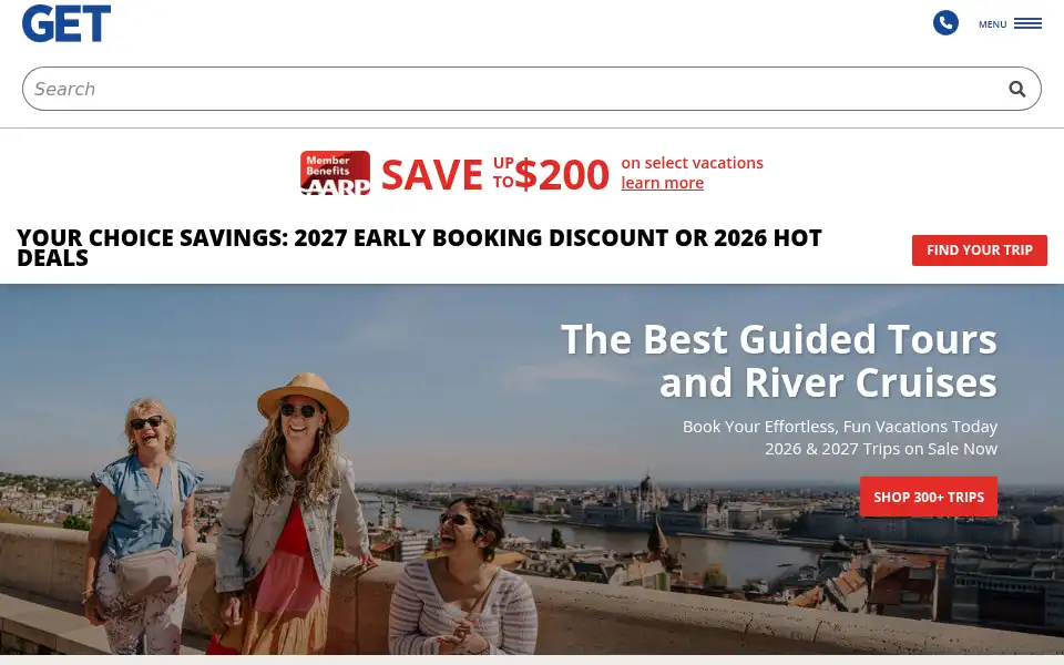 Screenshot of getours.com