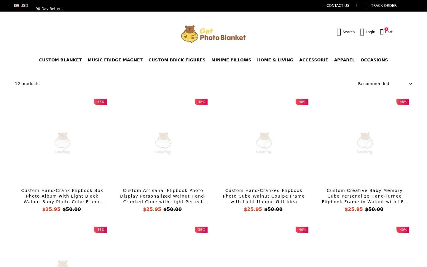 Screenshot of getphotoblanket.com