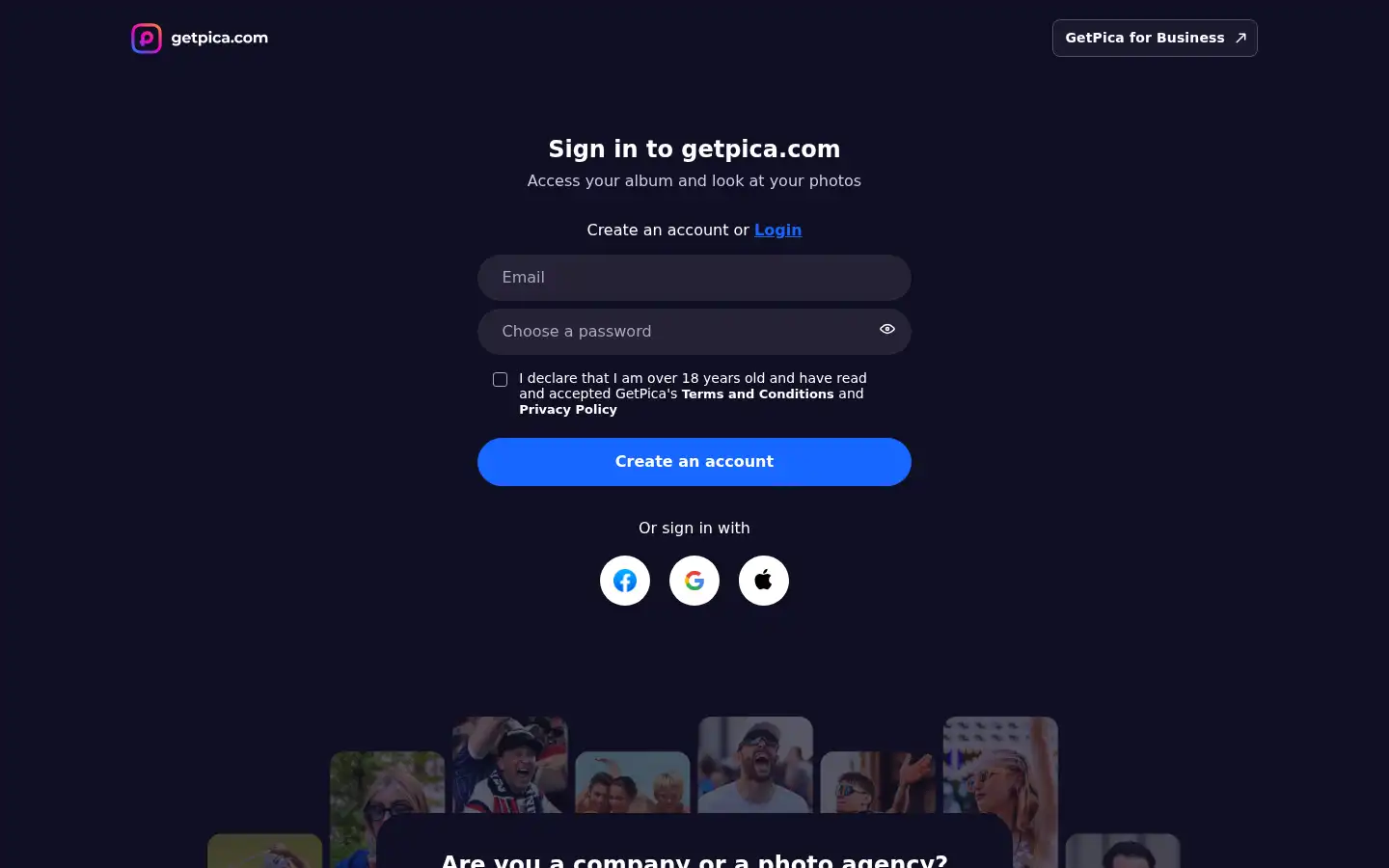 Screenshot of getpica.com
