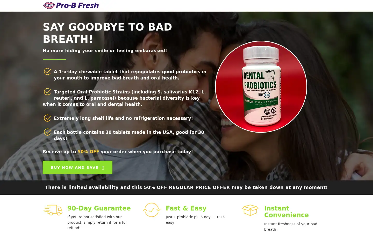Screenshot of getprobfresh.com