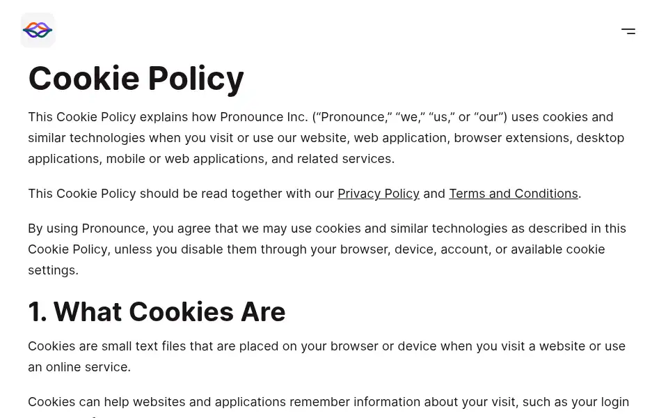 Screenshot of getpronounce.com