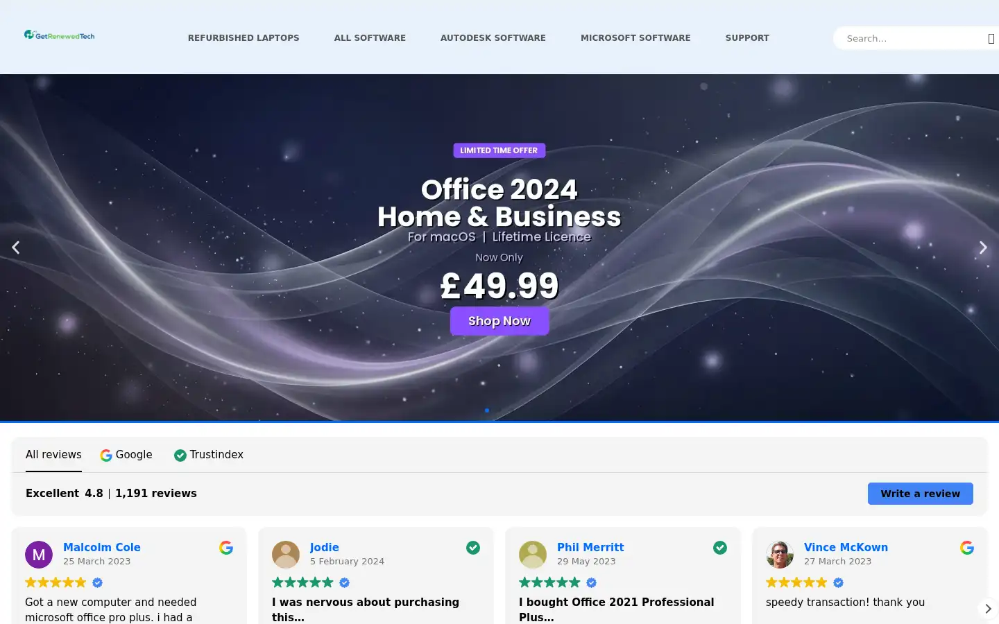 Screenshot of getrenewedtech.com