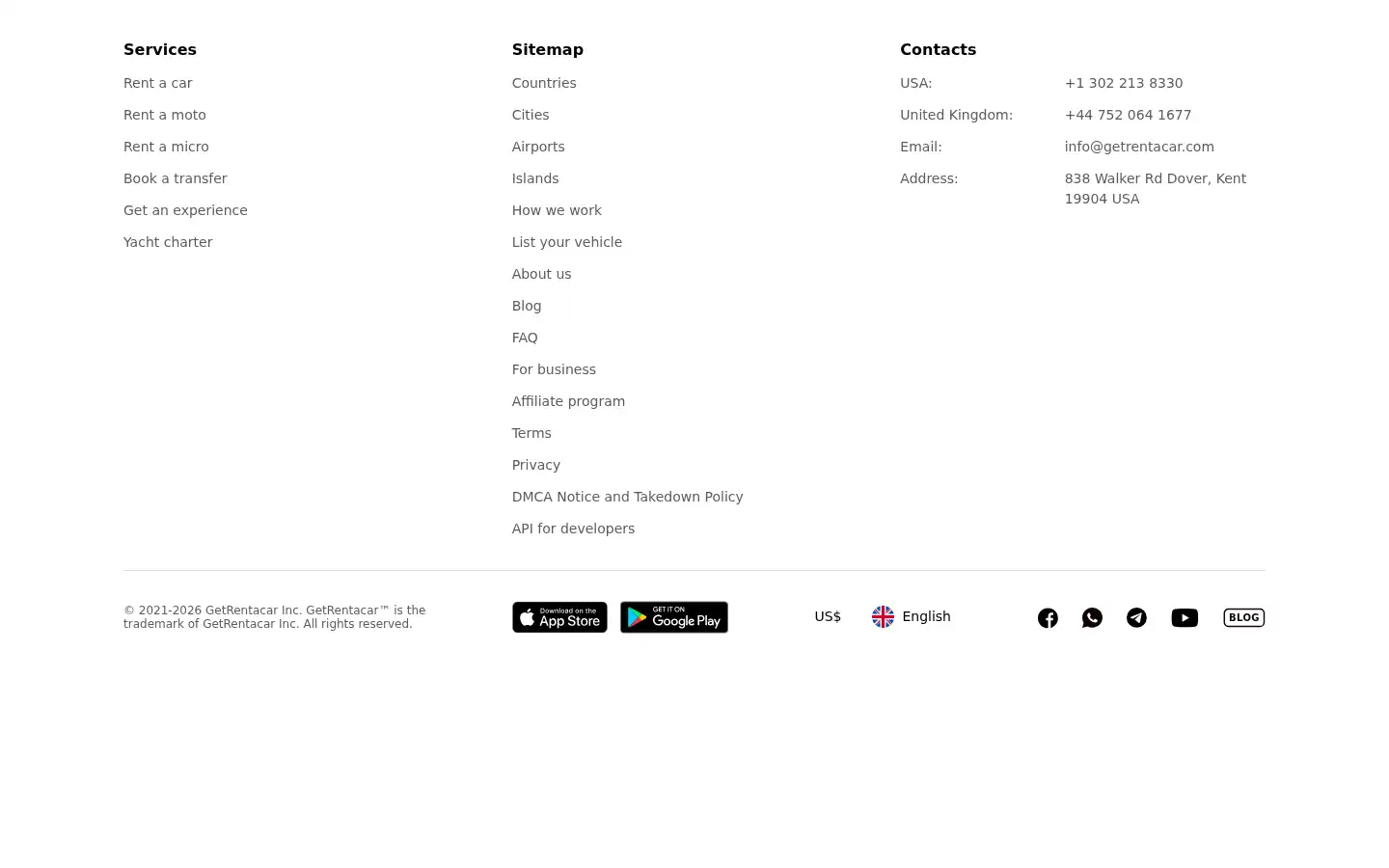 Screenshot of getrentacar.com