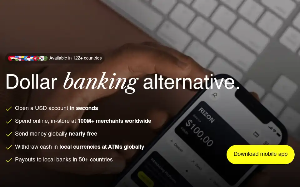 Screenshot of getrizon.com