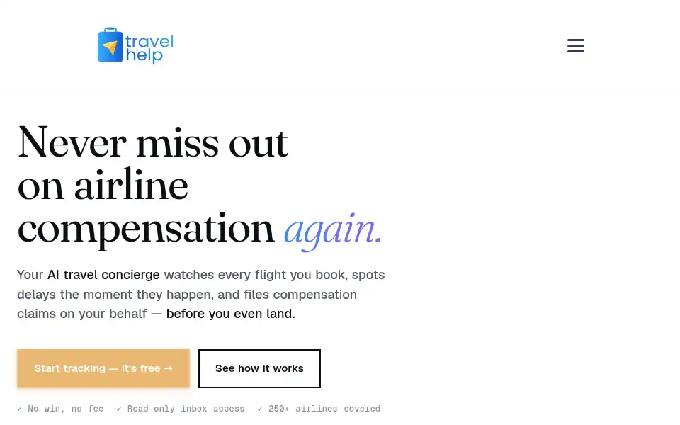 Screenshot of gettravelhelp.com