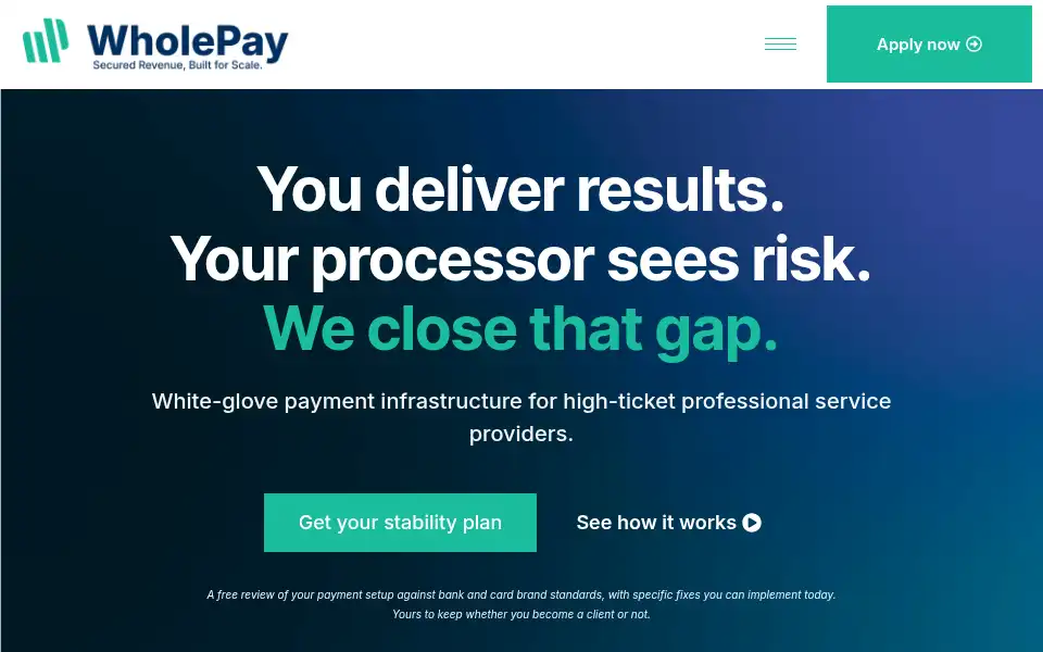 Screenshot of getwholepay.com